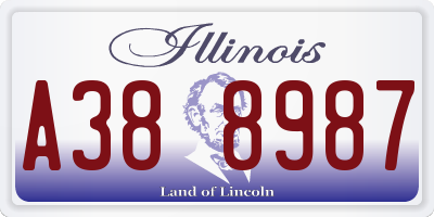 IL license plate A388987