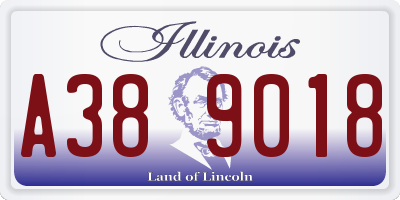 IL license plate A389018