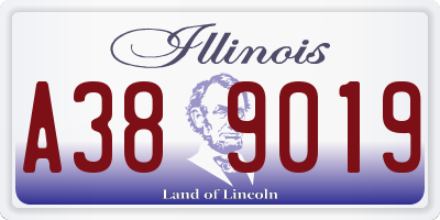 IL license plate A389019