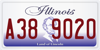 IL license plate A389020