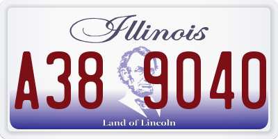 IL license plate A389040
