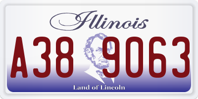 IL license plate A389063