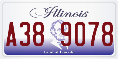 IL license plate A389078
