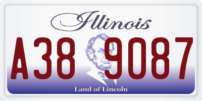 IL license plate A389087