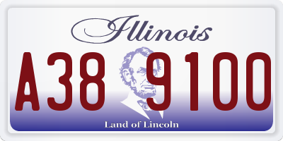 IL license plate A389100