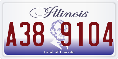 IL license plate A389104