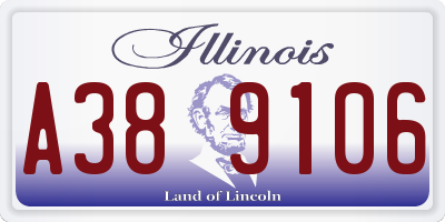 IL license plate A389106