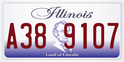 IL license plate A389107
