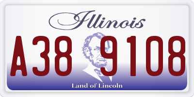 IL license plate A389108