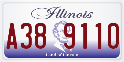 IL license plate A389110
