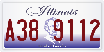 IL license plate A389112