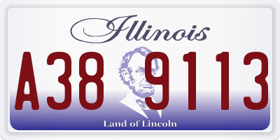 IL license plate A389113