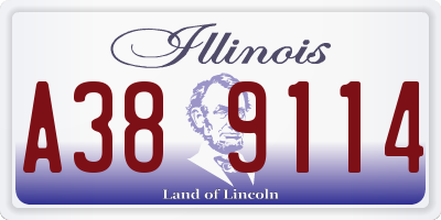 IL license plate A389114