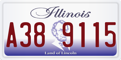 IL license plate A389115