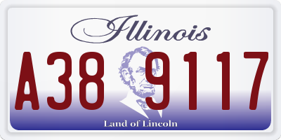 IL license plate A389117