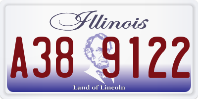 IL license plate A389122