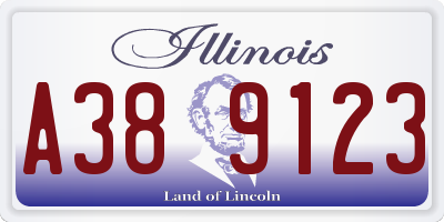 IL license plate A389123