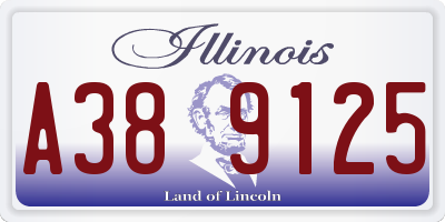 IL license plate A389125