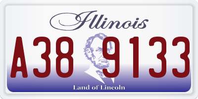 IL license plate A389133