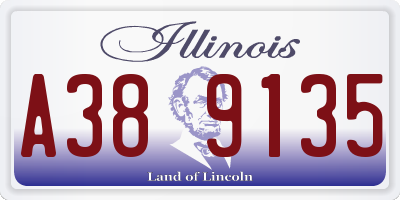 IL license plate A389135