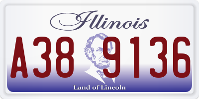 IL license plate A389136