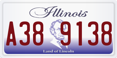 IL license plate A389138