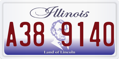IL license plate A389140