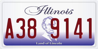 IL license plate A389141