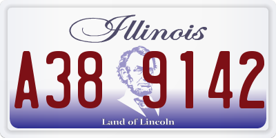 IL license plate A389142