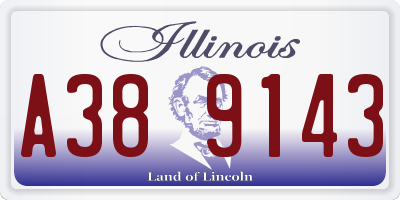 IL license plate A389143