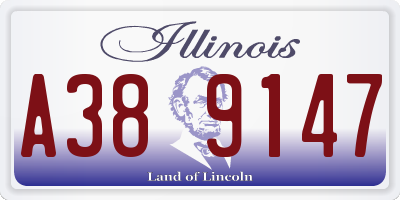 IL license plate A389147