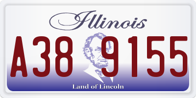 IL license plate A389155