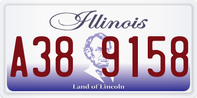 IL license plate A389158