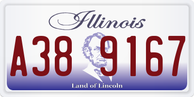 IL license plate A389167