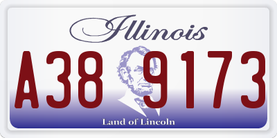IL license plate A389173
