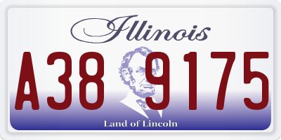 IL license plate A389175