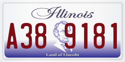 IL license plate A389181