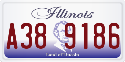 IL license plate A389186