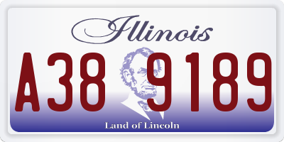 IL license plate A389189
