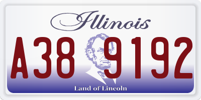 IL license plate A389192