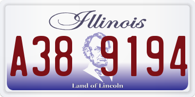IL license plate A389194