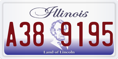 IL license plate A389195
