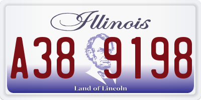 IL license plate A389198