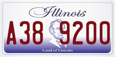 IL license plate A389200