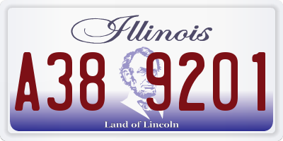 IL license plate A389201