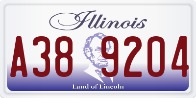 IL license plate A389204