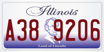IL license plate A389206