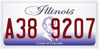 IL license plate A389207
