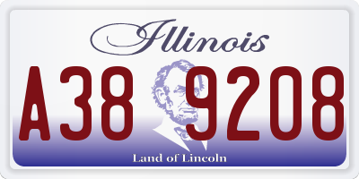 IL license plate A389208