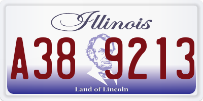 IL license plate A389213
